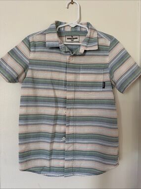 Boys Eddie Bauer Short-Sleeve Striped Button-Down Shirt - Size 7